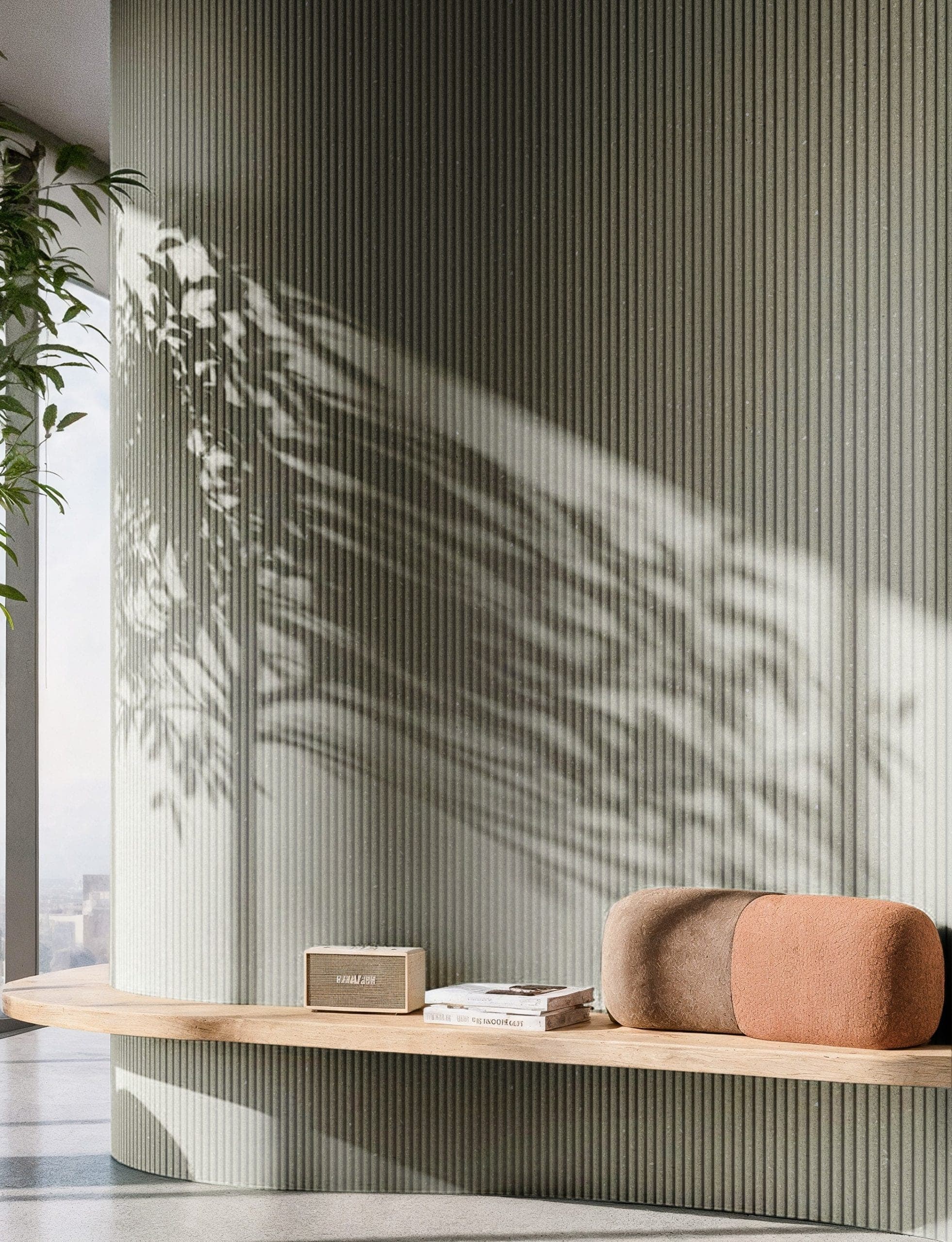 Creavalo Reed vertical relief panels in an interior