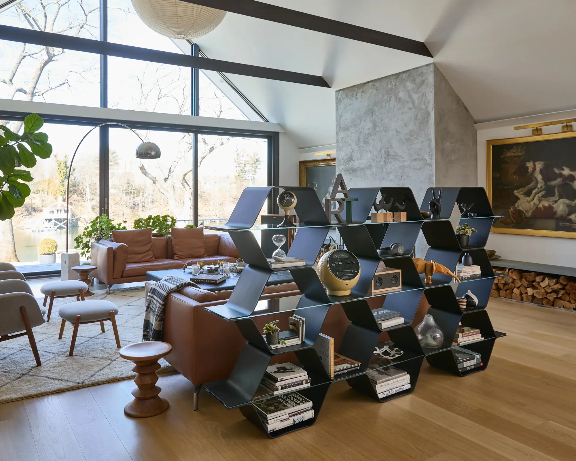 Honeycomb Modular Shelving in a furnished setting