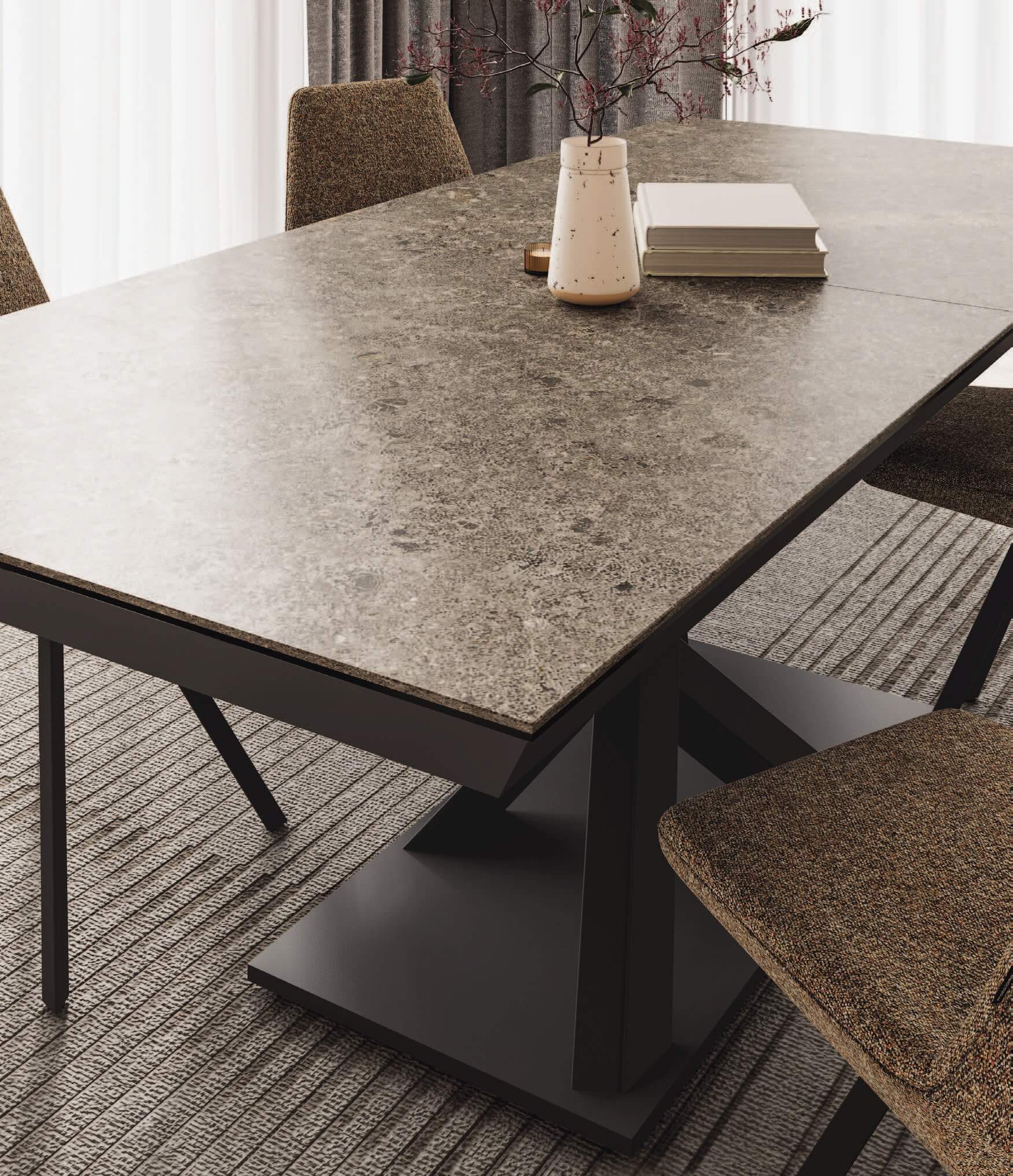 Mobliberica Mistral ceramic dining table for hospitality projects
