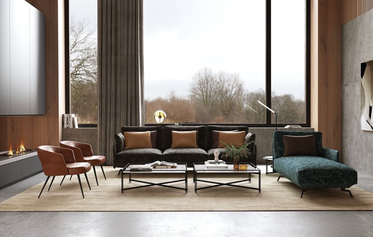 Dressy premium lounge furniture in a luxury interior