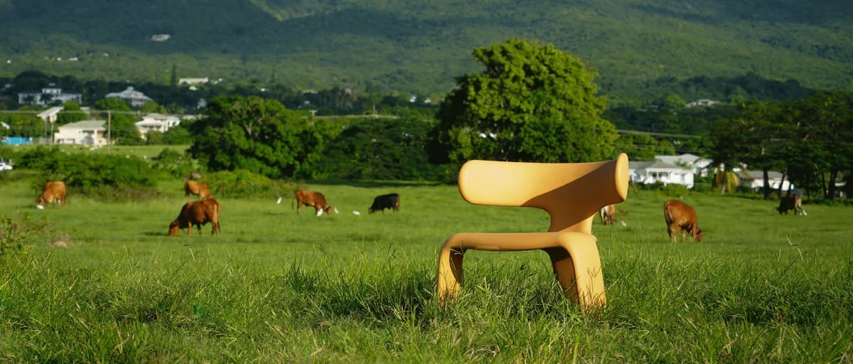 Heller MT Rocker chairs in an outdoor setting